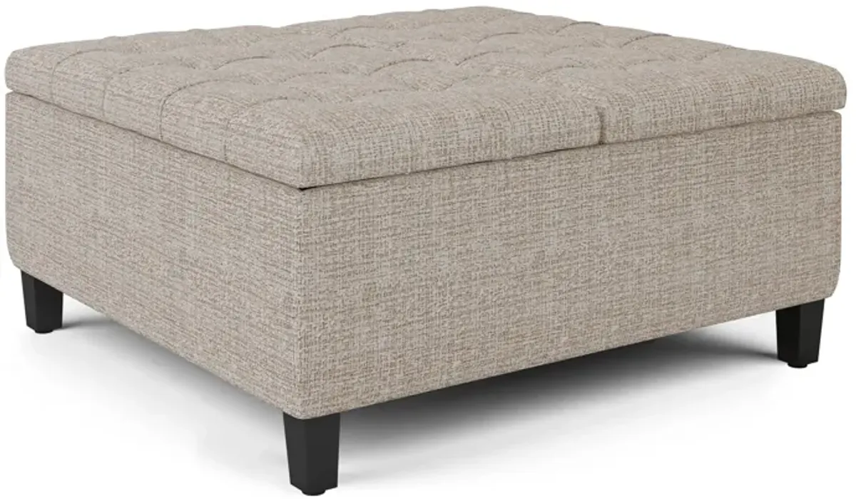 Harrison Coffee Table Ottoman in Tweed