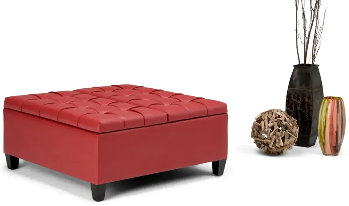 Harrison Coffee Table Ottoman in Vegan Leather