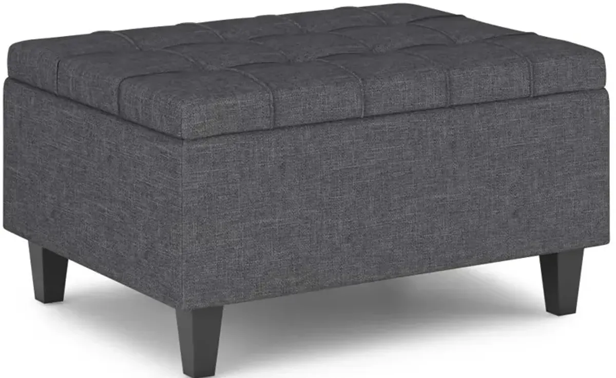 Harrison Small Coffee Table Ottoman in Linen