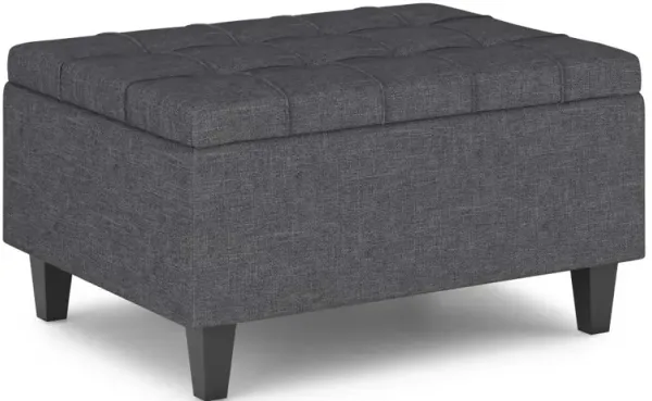 Harrison Small Coffee Table Ottoman in Linen