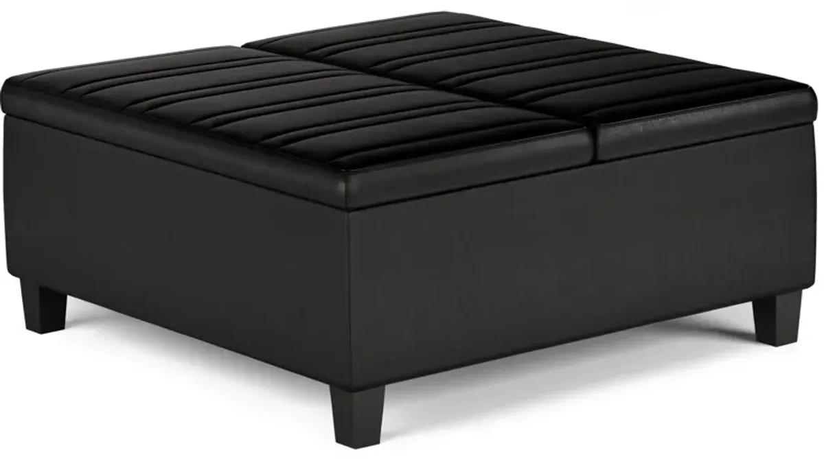 Ellis Table Ottoman in Distressed Vegan Leather