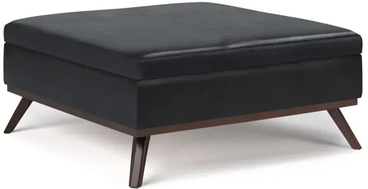 Owen Medium Square Table Ottoman in Vegan Leather
