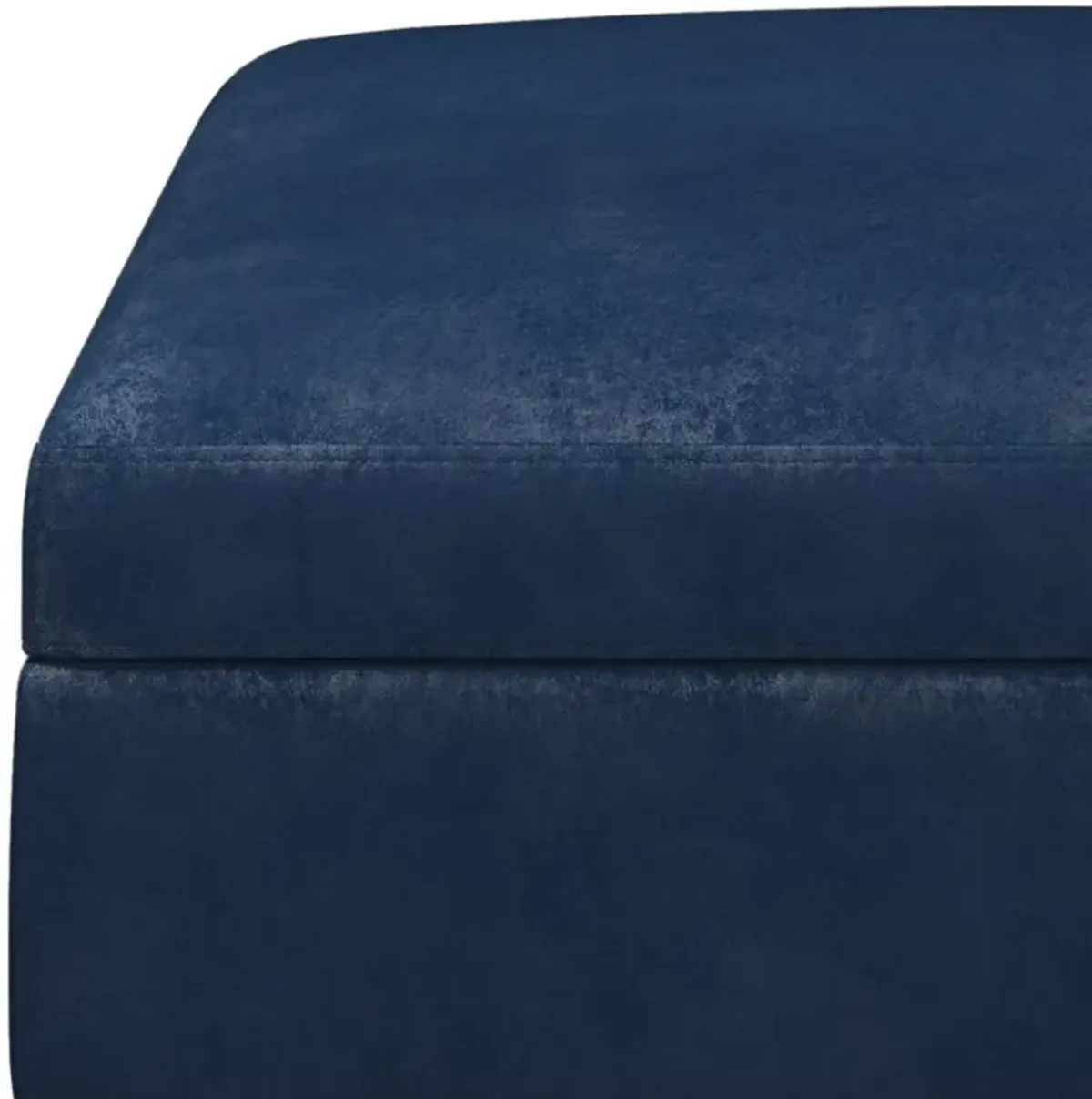 Owen Medium Square Table Ottoman in Distressed Vegan Leather