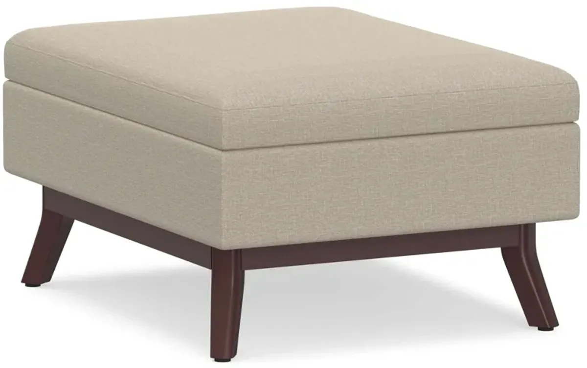 Owen Small Coffee Table Ottoman in Linen