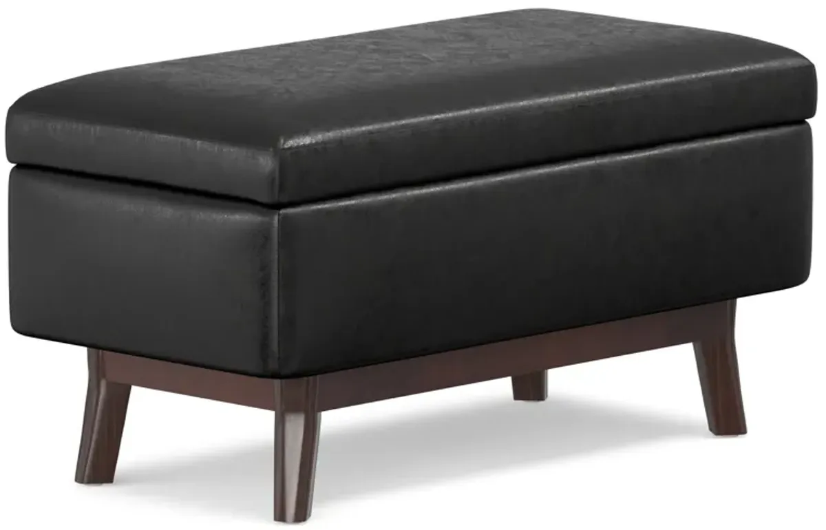 Owen Small Rectangular Storage Ottoman in Distressed Vegan Leather