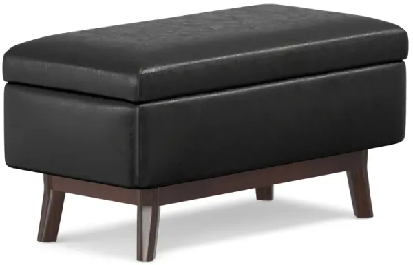 Owen Small Rectangular Storage Ottoman in Distressed Vegan Leather