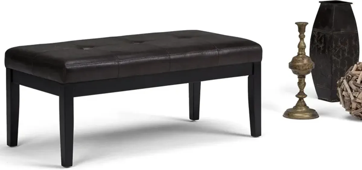 Lacey Ottoman Bench in Distressed Vegan Leather