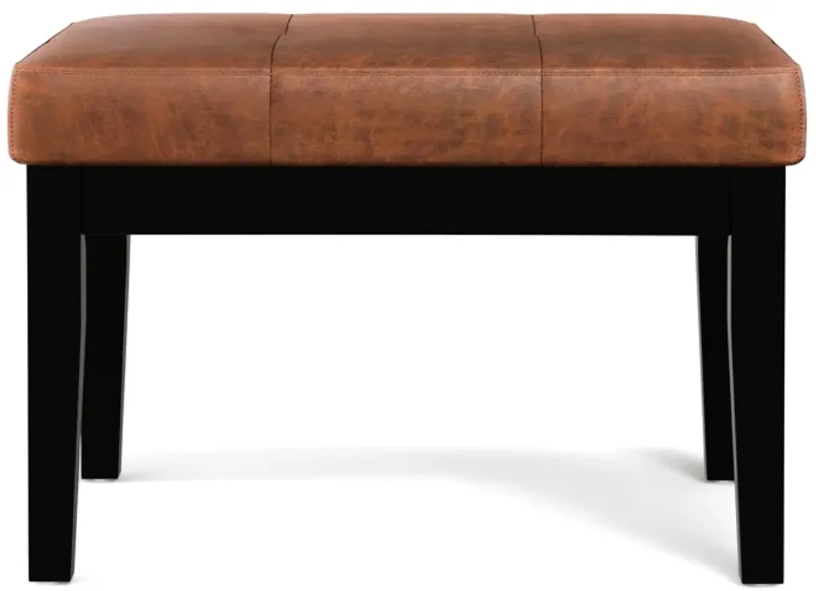 Lacey Small Tufted Ottoman Bench in Distressed Vegan Leather