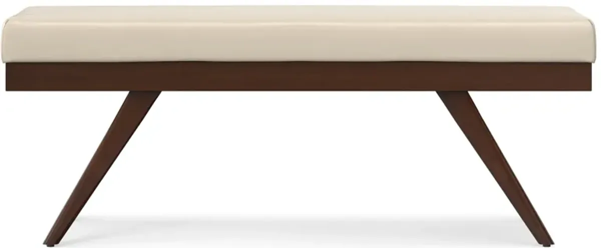 Chanelle Ottoman Bench in Distressed Vegan Leather