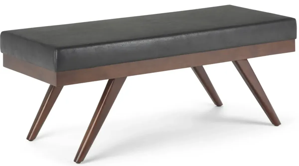 Chanelle Ottoman Bench in Distressed Vegan Leather