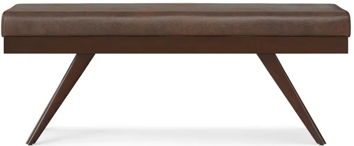 Chanelle Ottoman Bench in Distressed Vegan Leather