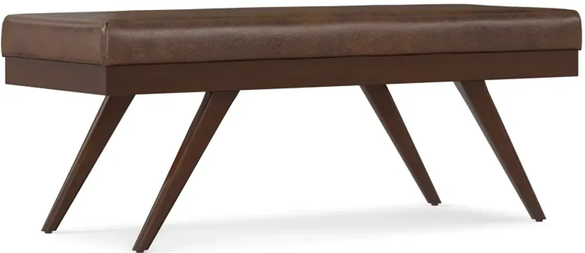Chanelle Ottoman Bench in Distressed Vegan Leather
