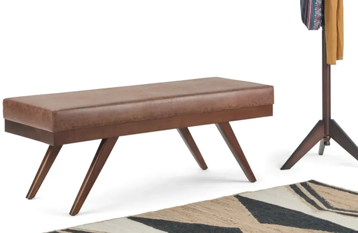 Chanelle Ottoman Bench in Distressed Umber Brown