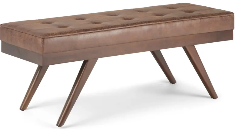 Pierce Ottoman Bench in Distressed Vegan Leather