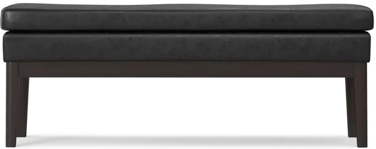 Carlson Ottoman Bench in Distressed Vegan Leather