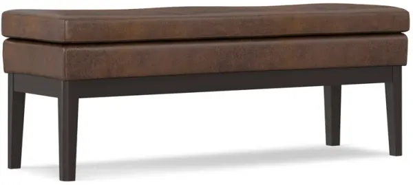 Carlson Ottoman Bench in Distressed Vegan Leather