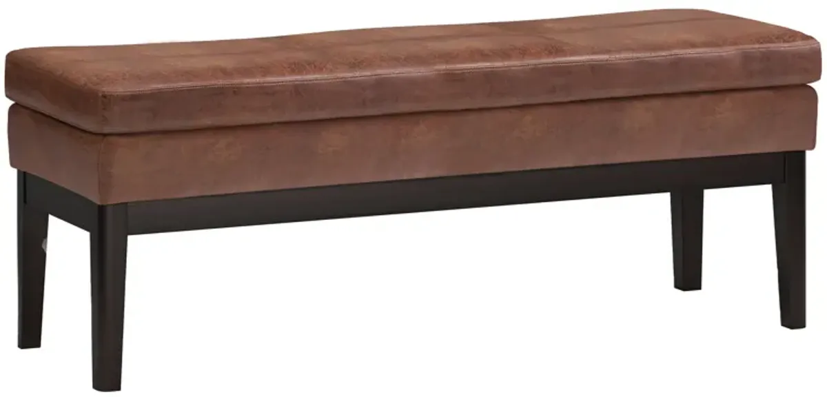 Carlson Ottoman Bench in Distressed Saddle Brown