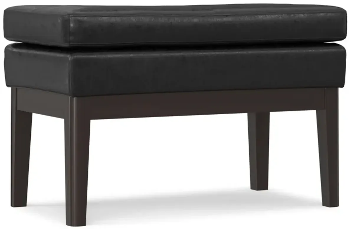 Carlson Small Ottoman Bench Distressed Vegan Leather