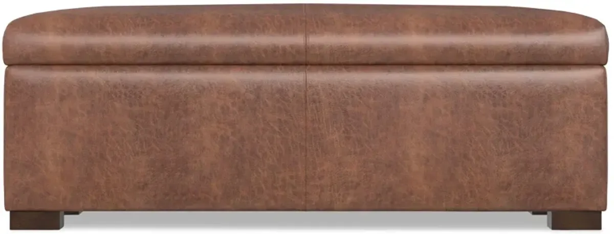 Gabbie Rectangular Storage Ottoman in Vegan Leather