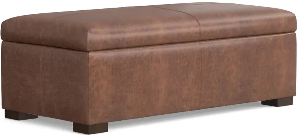 Gabbie Rectangular Storage Ottoman in Vegan Leather