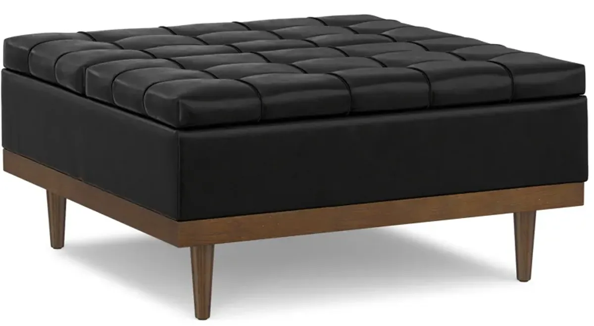 Mariah Lift Top Table Storage Ottoman in Distressed Vegan Leather