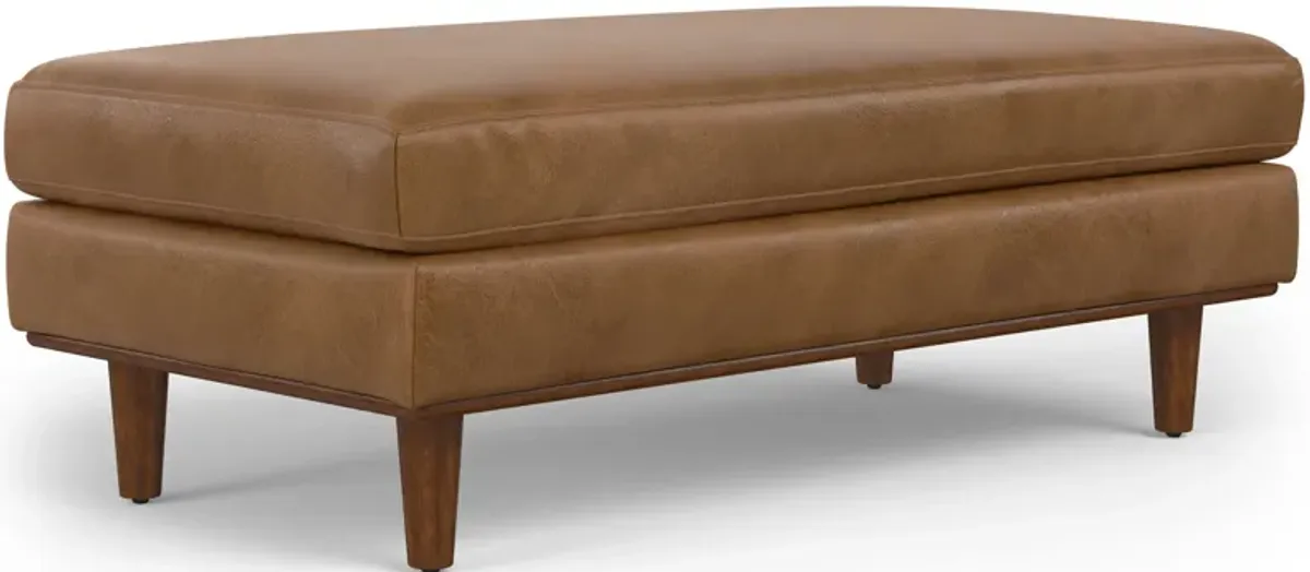 Morrison Large Rectangular Ottoman in Genuine Leather