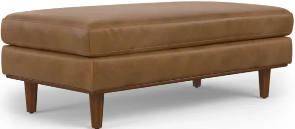 Morrison Large Rectangular Ottoman in Genuine Leather