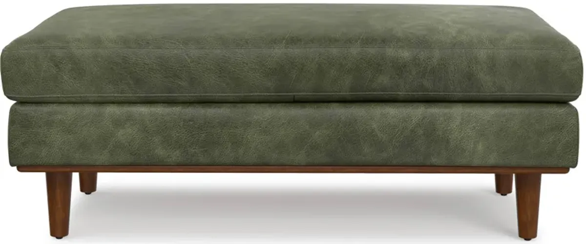 Morrison Large Rectangular Ottoman in Genuine Leather