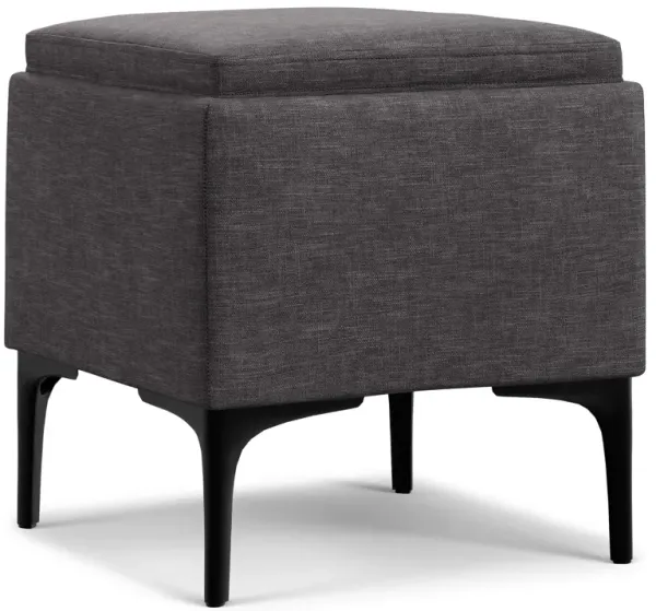 Natasha Storage Ottoman with Tray in Linen