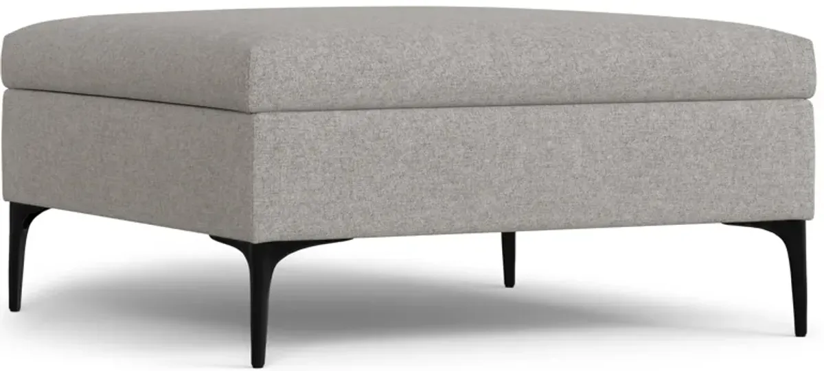 Rebecca Coffee Table Storage Ottoman with Lift Up Lid in Linen