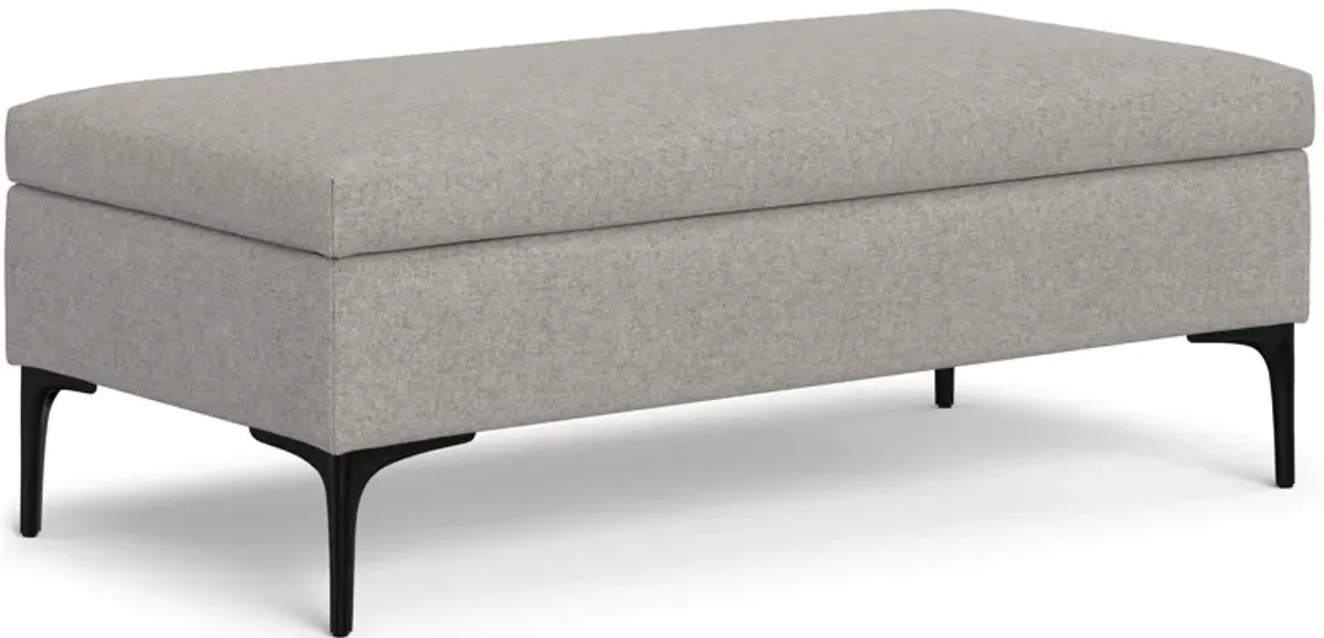 Rebecca Large Coffee Table Storage Ottoman with Lift up Lid in Linen