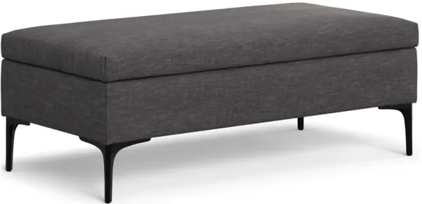 Rebecca Large Coffee Table Storage Ottoman with Lift up Lid in Linen