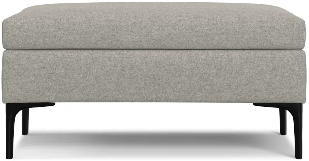 Rebecca Rectangular Coffee Table Storage Ottoman with Lift Up Lid in Linen Style Fabric