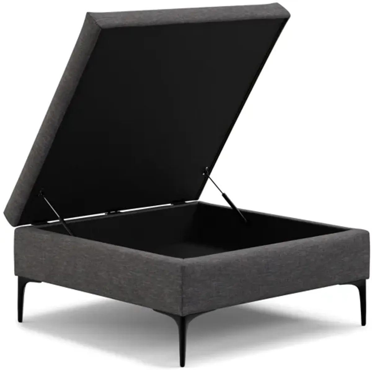 Rebecca Coffee Table Storage Ottoman with Lift Up Lid in Linen