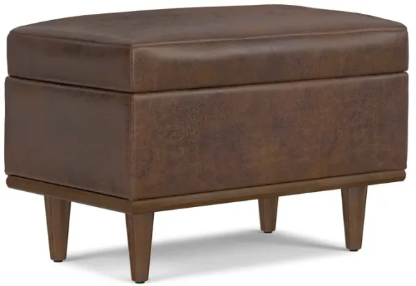 Shiloh Small Storage Ottoman  in Distressed Vegan Leather