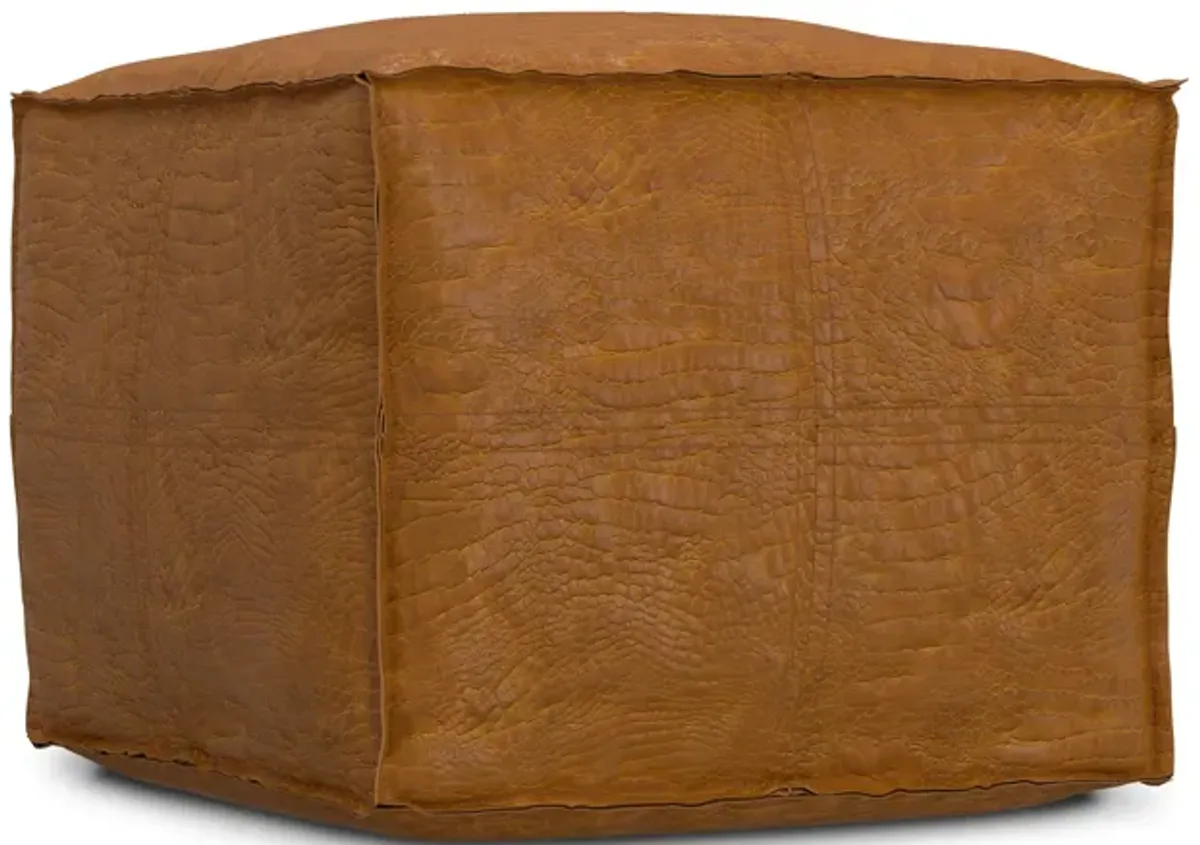 Brody Square Pouf in Genuine Leather