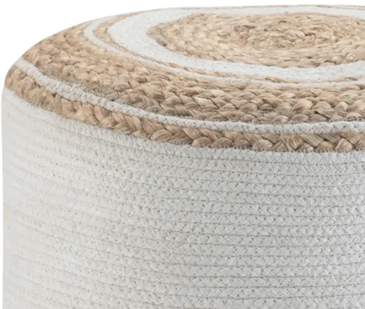 Serena Round Braided Pouf in Natural