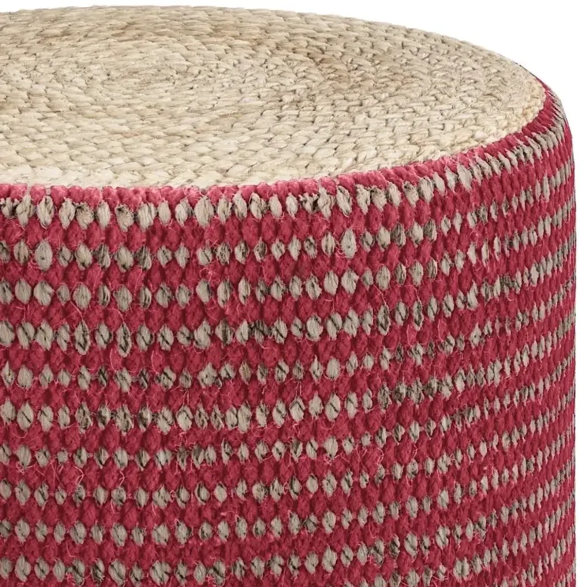 Larissa Pouf in Natural and Maroon