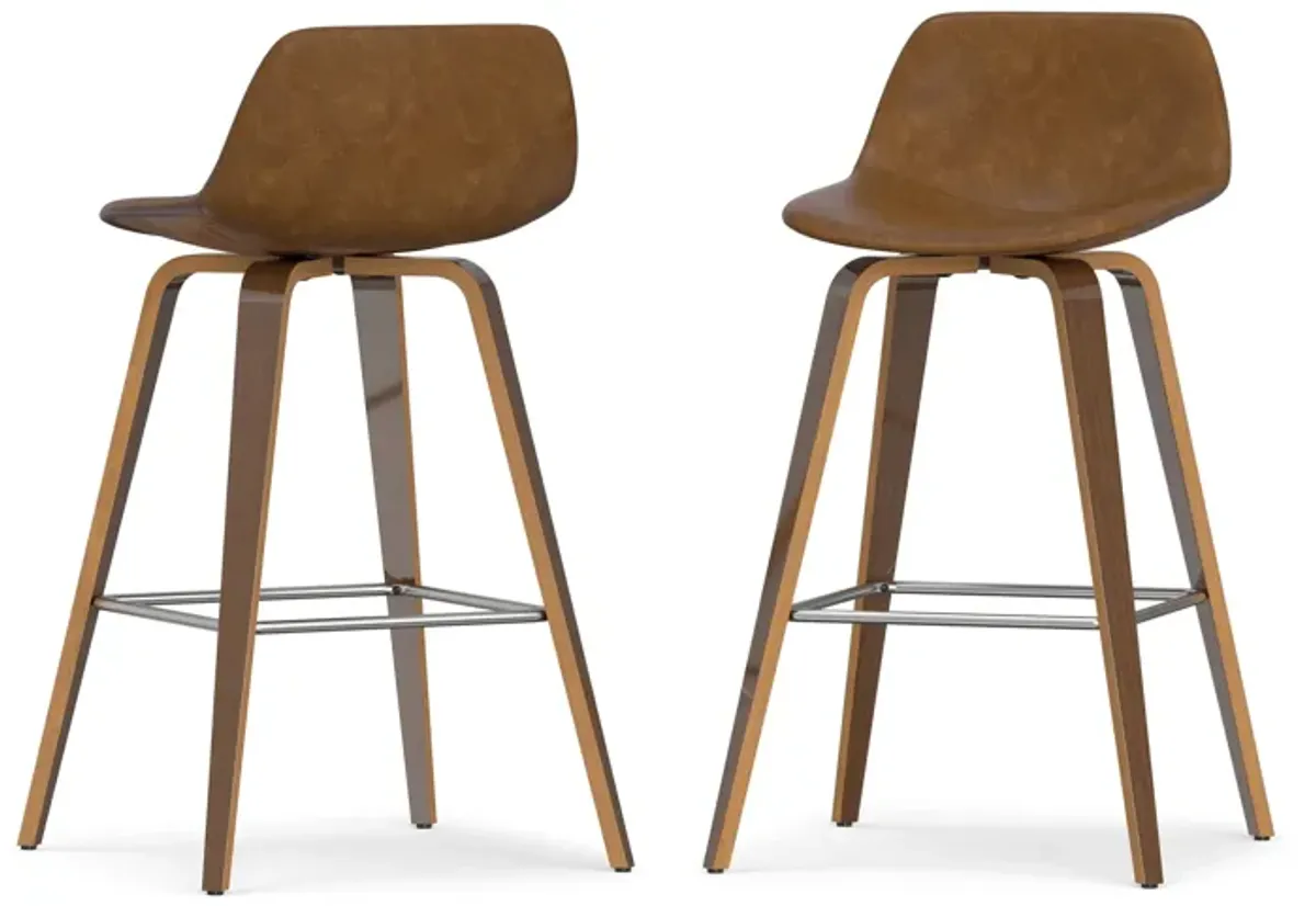 Randolph Bentwood Counter Height Stool (Set of 2) in Deep Tan