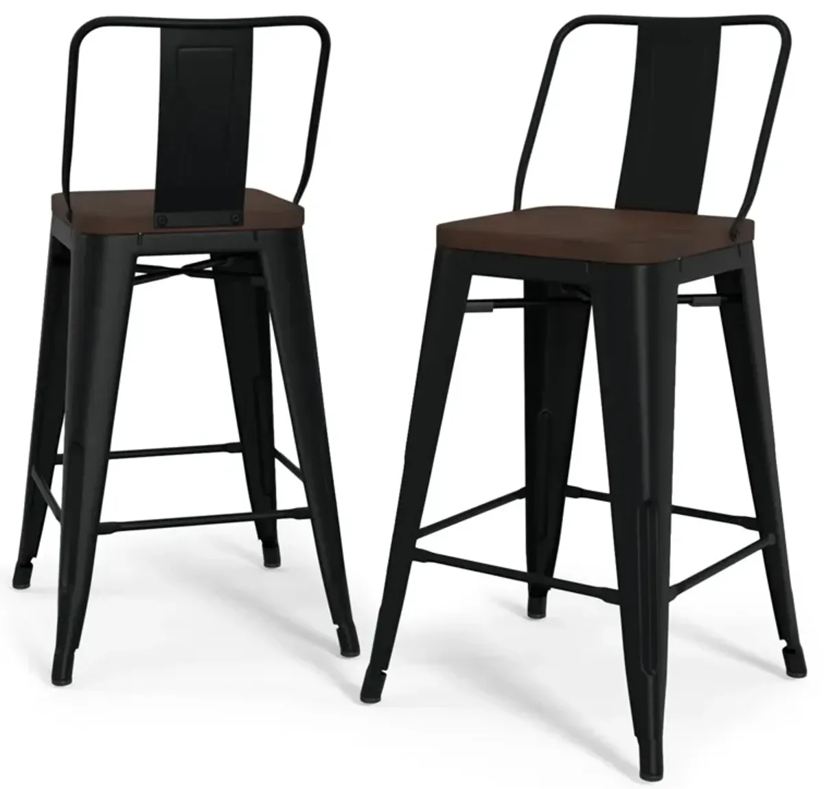 Rayne Metal Wood Counter Stool (Set of 2)