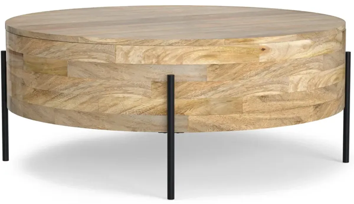 Rayburn Drum Coffee Table in Mango