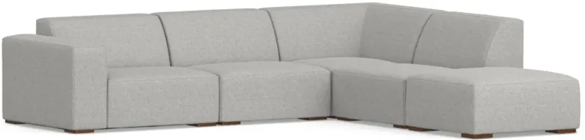 Rex Right Sectional Sofa and Ottoman in Performance Fabric