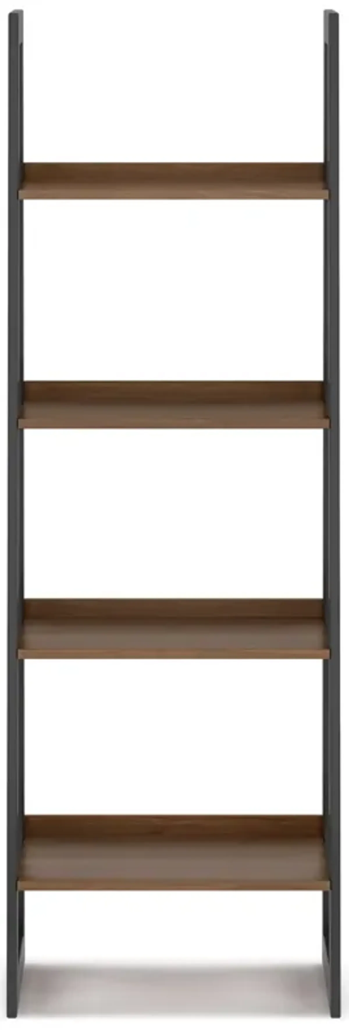 Sawhorse Solid Walnut Veneer and Metal Ladder Shelf