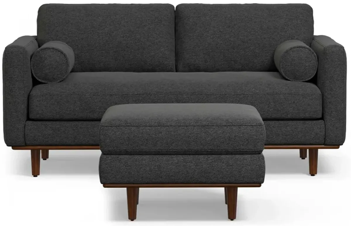 Morrison 72-inch Sofa and Ottoman Set in Woven-Blend Fabric
