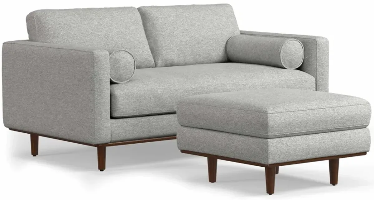 Morrison 72-inch Sofa and Ottoman Set in Woven-Blend Fabric