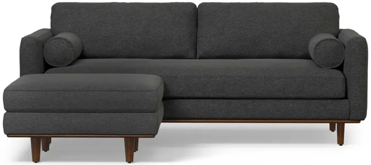 Morrison 89-inch Sofa and Ottoman Set in Woven-Blend Fabric
