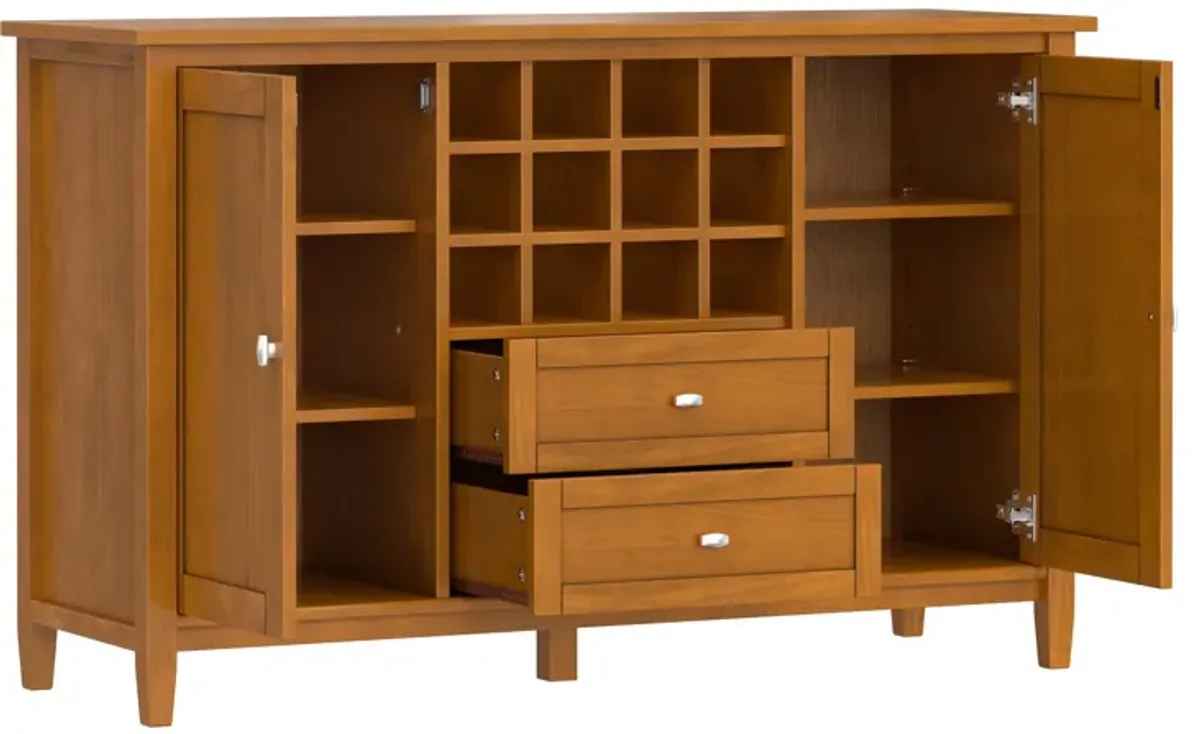 Warm Shaker Storage Cabinet with Wine Rack