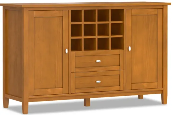Warm Shaker Storage Cabinet with Wine Rack