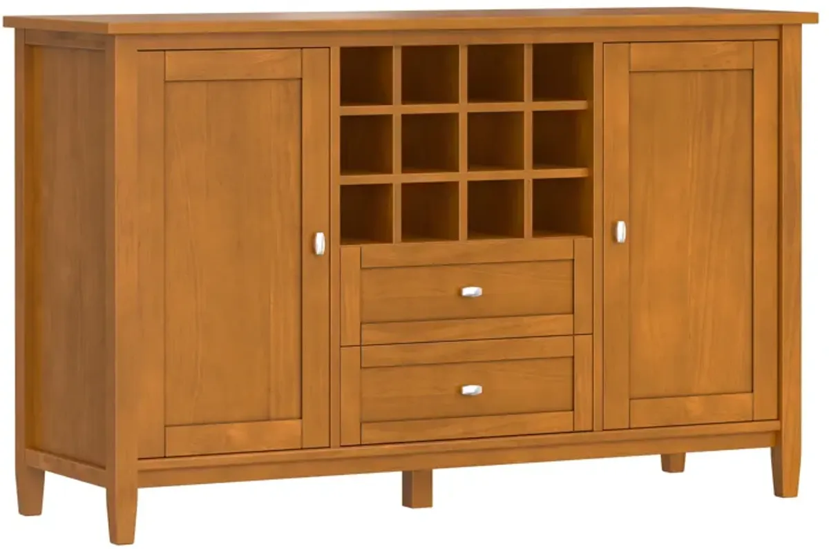 Warm Shaker Storage Cabinet with Wine Rack