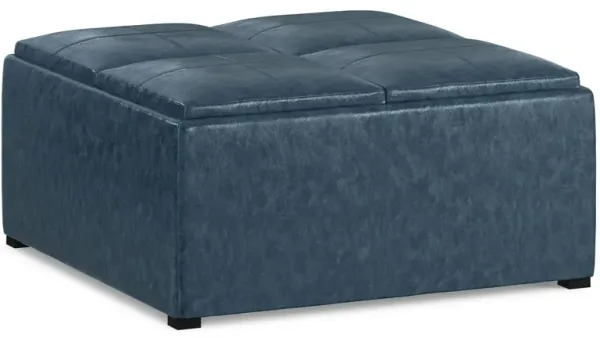 Avalon Table Ottoman in Distressed Vegan Leather
